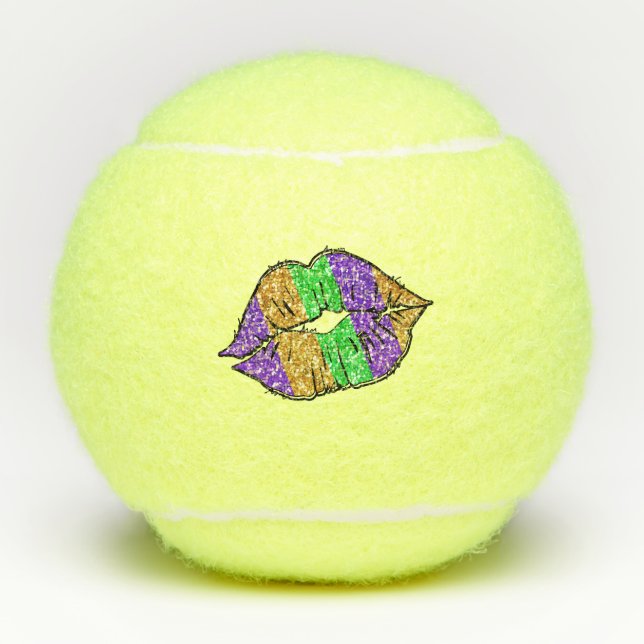 Mardi Gras Kiss Tennis Balls Tennisbälle (Vorderseite)