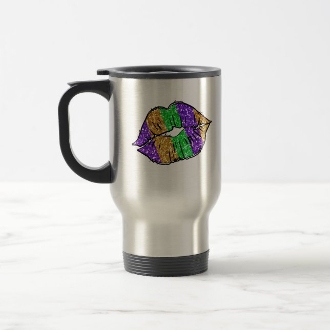 Mardi Gras Kiss Travel Mug Reisebecher (Links)