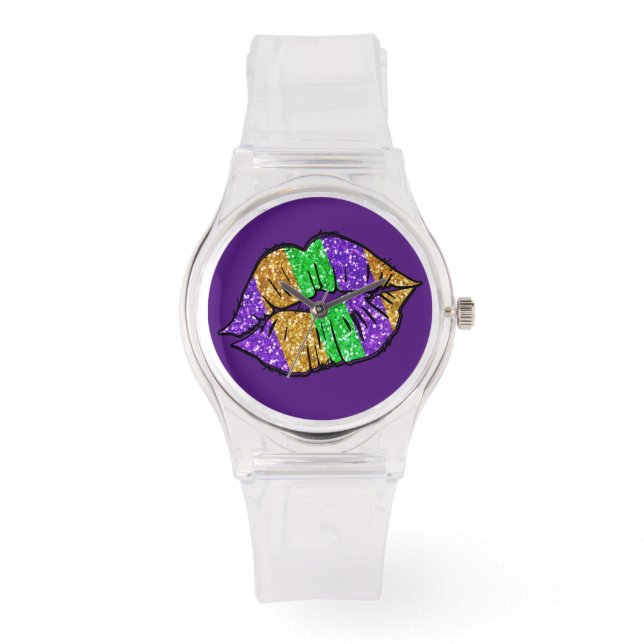 Mardi Gras Kiss Watch Armbanduhr (Vorderseite)