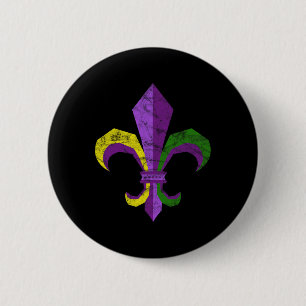 Mardi Gras Kleidung - Vintage Lilie Button