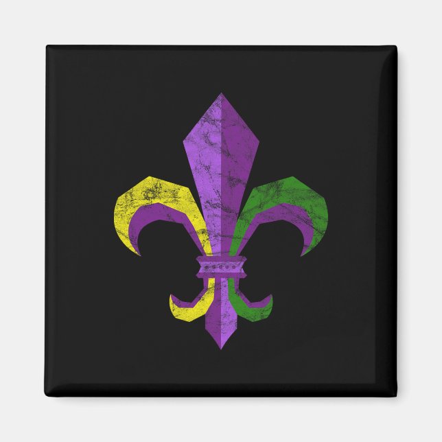 Mardi Gras Kleidung - Vintage Lilie Magnet (Vorne)