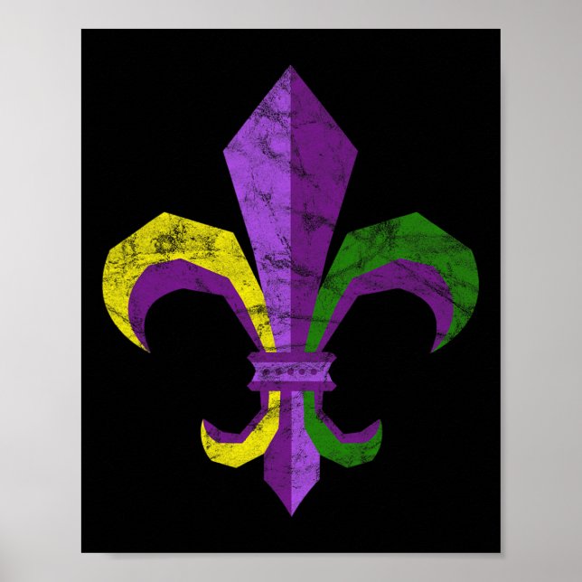 Mardi Gras Kleidung - Vintage Lilie Poster (Vorne)