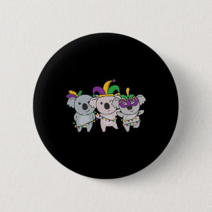 Mardi Gras Koala Kostüme Button