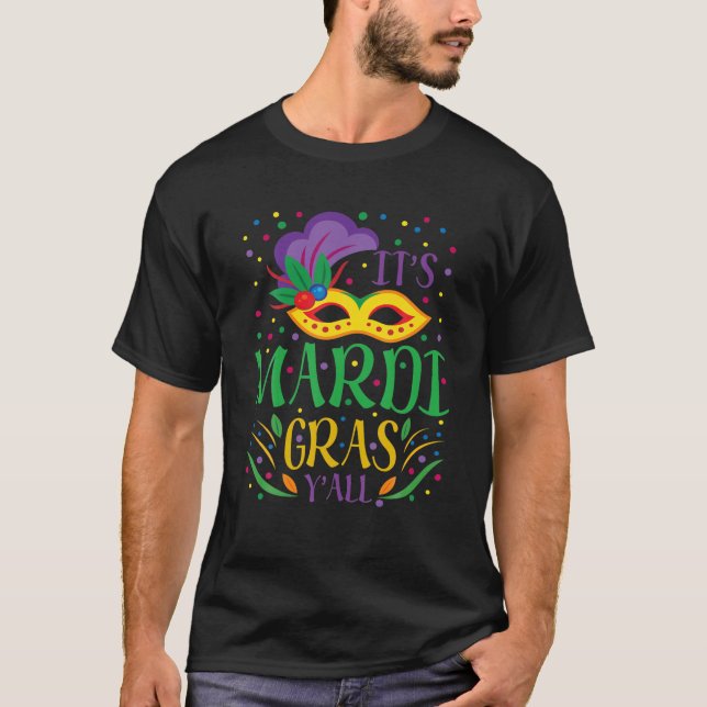 Mardi Gras Kostüm Seine Mardi Gras Yall Mask Carni T-Shirt (Vorderseite)