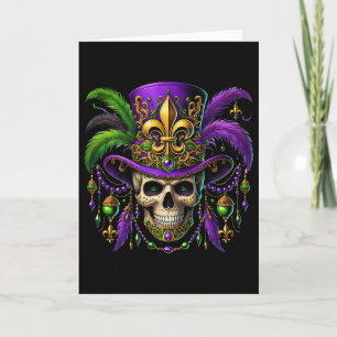 Mardi Gras Kostüm Zucker Schädel Karneval Hallowee Karte