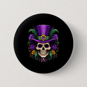 Mardi Gras Kostüm Zucker Skull Karneval Party Männ Button
