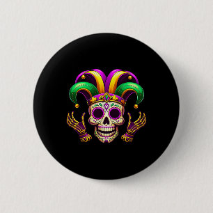 Mardi Gras Kostüm Zucker Skull Karneval Party Männ Button