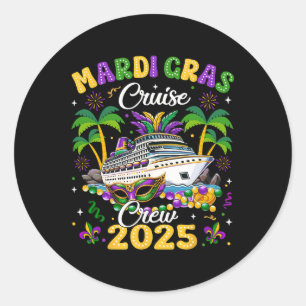 Mardi Gras Kreuzfahrt Besatzung 2025 Reise New Orl Runder Aufkleber