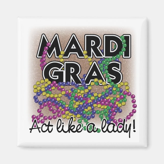Mardi Gras Lady Magnet - (Vorne)