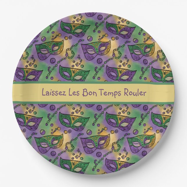 Mardi Gras Laissez Les Bon Temps Rouler Pappteller (Vorderseite)