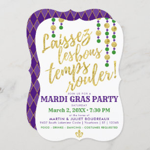 Mardi Gras   Laissez Les Bons Temps Rouler Einladung