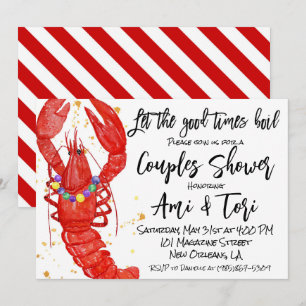 Mardi Gras Langusten-Einladung Einladung