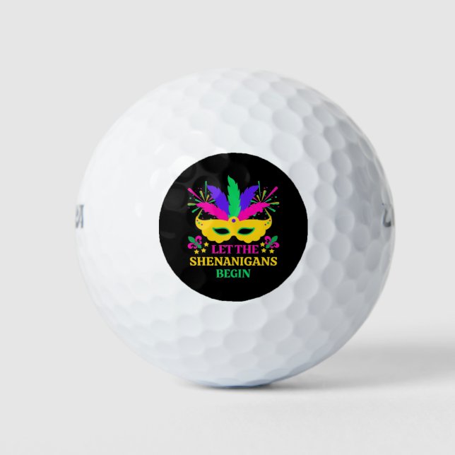 Mardi Gras Lass Festival Moon and Stars Golfball (Vorderseite)