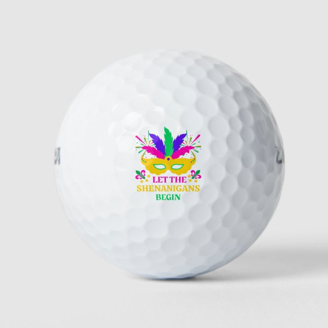 Mardi Gras Lass Festival Moon and Stars Golfball (Vorderseite)