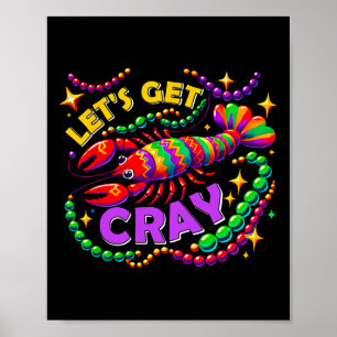 Mardi Gras Lasse Cray Crawfish Karneval Parade Poster