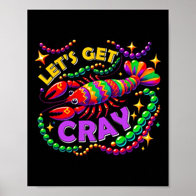 Mardi Gras Lasse Cray Crawfish Karneval Parade Poster (Vorne)
