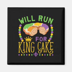 Mardi Gras läuft für King Cake Funny Ru Magnet