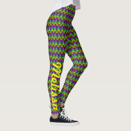 Mardi Gras Leggings Yoga Individuelle Name