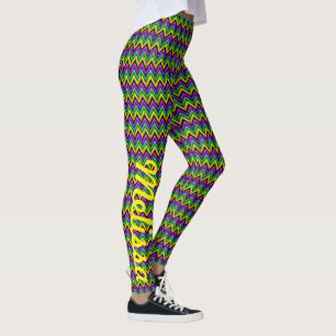 Mardi Gras Leggings Yoga Individuelle Name