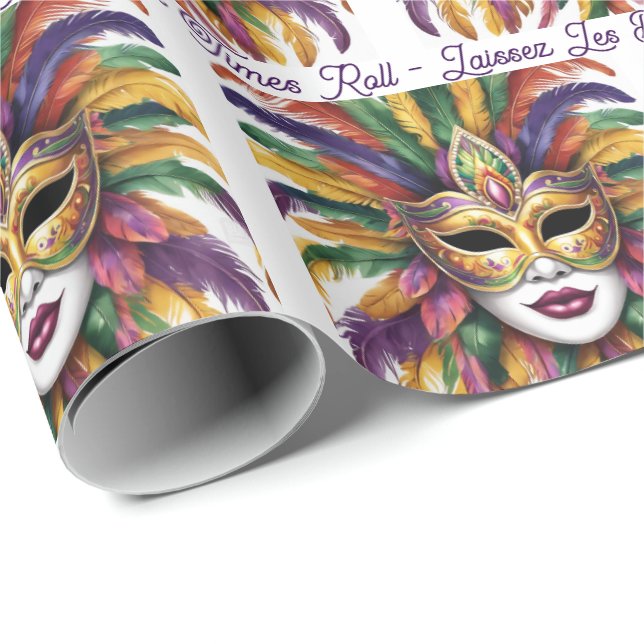 Mardi Gras Let The Good Times Roll Custom Roll Geschenkpapier (Rolleneckpunkt)