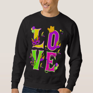 Mardi Gras Liebe I Liebe Mardi Gras Funny Colorful Sweatshirt