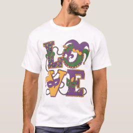 Mardi Gras Liebe-Liebe in Bloom - Mardi Gras Theme T-Shirt