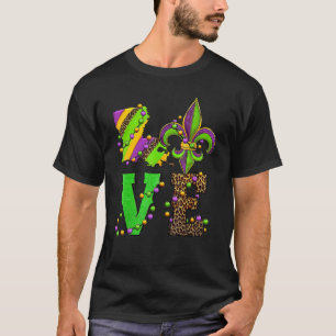 Mardi Gras Liebe Lilie Leopard Costume T-Shirt