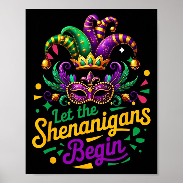 Mardi Gras Ließ die Shenanigans Anfänger Männer Fr Poster (Vorne)