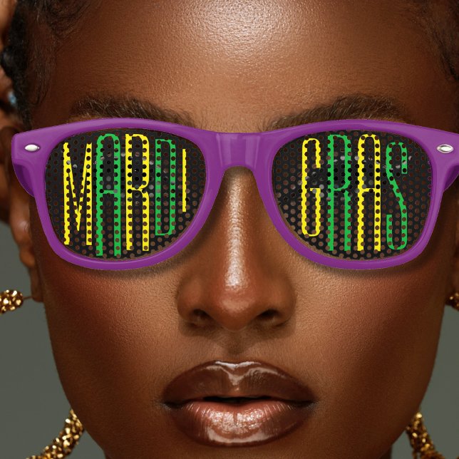 Mardi Gras Lila Green & Gold Partybrille (Von Creator hochgeladen)