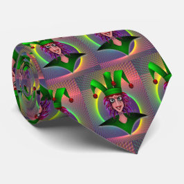 Mardi Gras Lila Green Jester Krawatte