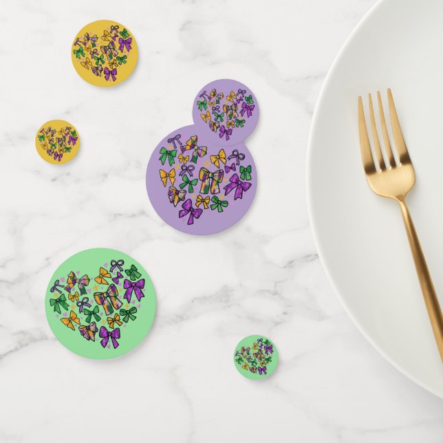 Mardi Gras Lila grünes Gelb Konfetti (Gruppe)