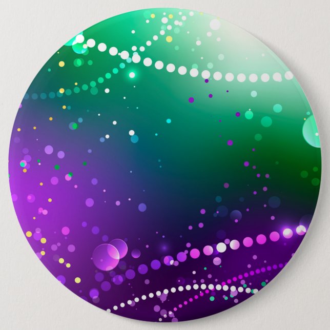 Mardi Gras Lila Hintergrund Button (Vorderseite)