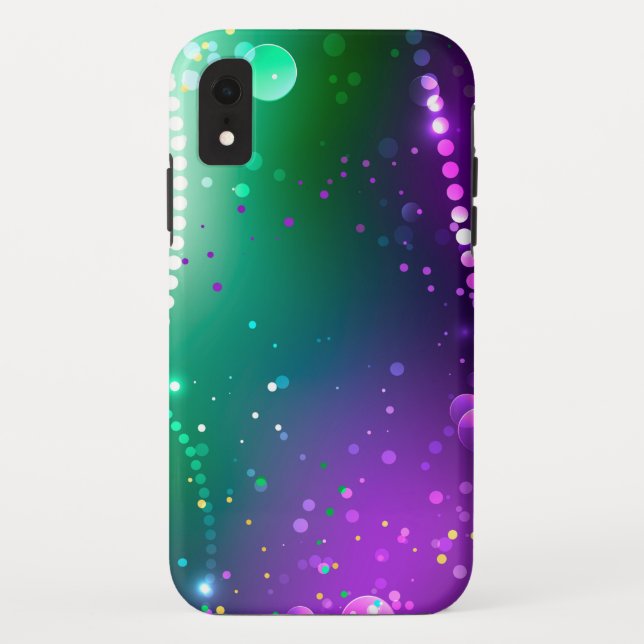 Mardi Gras Lila Hintergrund Case-Mate iPhone Hülle (Rückseite)