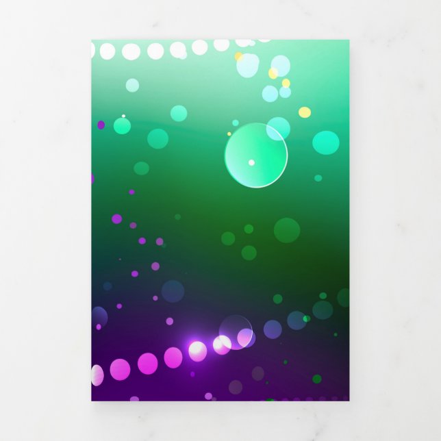 Mardi Gras Lila Hintergrund Dreifach Gefaltete Einladung (Cover)