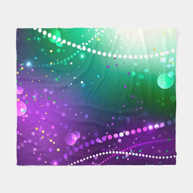 Mardi Gras Lila Hintergrund Fleecedecke (Vorderseite (Horizontal))