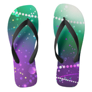 Mardi Gras Lila Hintergrund Flip Flops