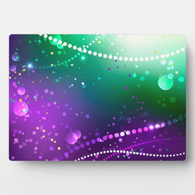 Mardi Gras Lila Hintergrund Fotoplatte (Vorderseite)