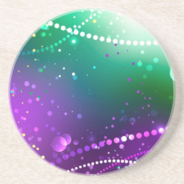 Mardi Gras Lila Hintergrund Getränkeuntersetzer (Vorne)