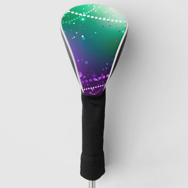 Mardi Gras Lila Hintergrund Golf Headcover (Vorderseite)