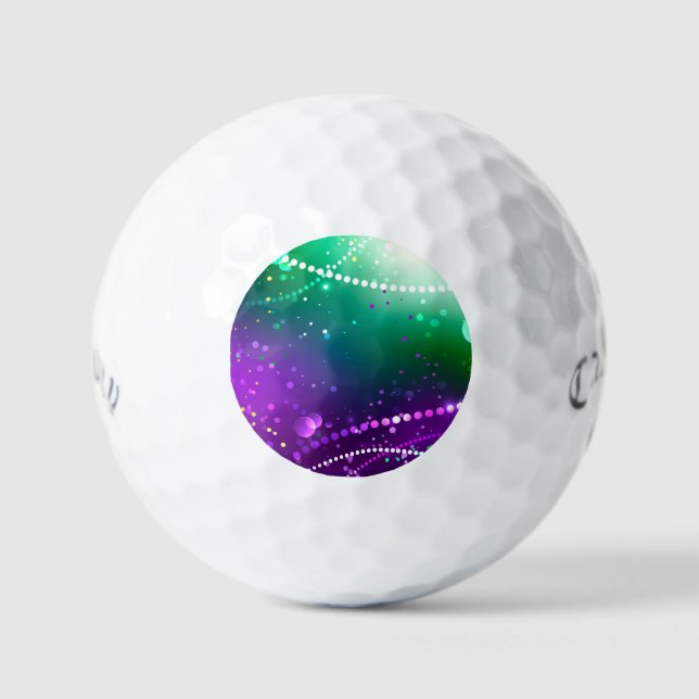 Mardi Gras Lila Hintergrund Golfball (Vorderseite)