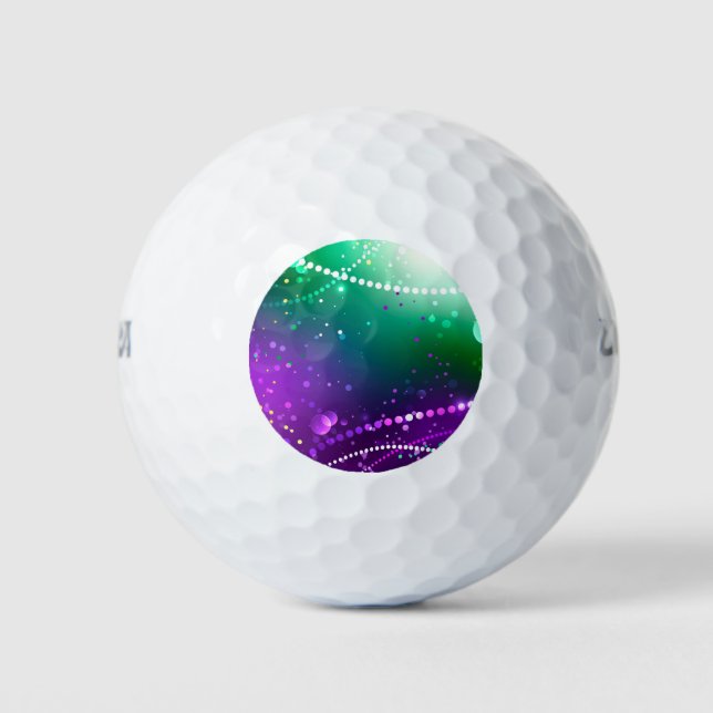 Mardi Gras Lila Hintergrund Golfball (Vorderseite)