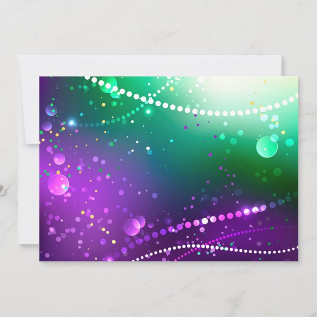 Mardi Gras Lila Hintergrund Karte (Vorderseite)