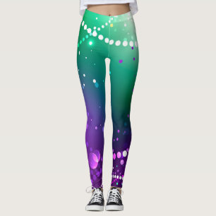 Mardi Gras Lila Hintergrund Leggings