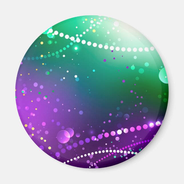 Mardi Gras Lila Hintergrund Magnet (Vorne)