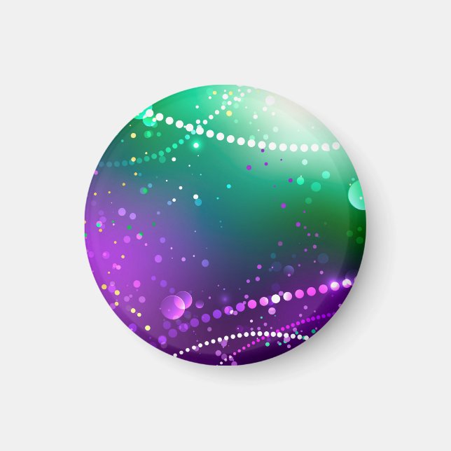 Mardi Gras Lila Hintergrund Magnet (Vorne)