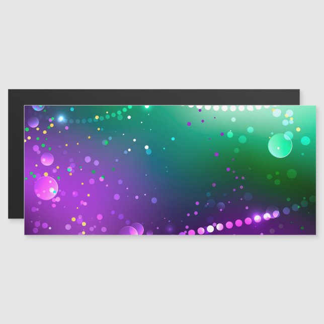 Mardi Gras Lila Hintergrund Magneteinladung (Vorne/Hinten)