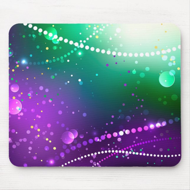 Mardi Gras Lila Hintergrund Mousepad (Vorne)