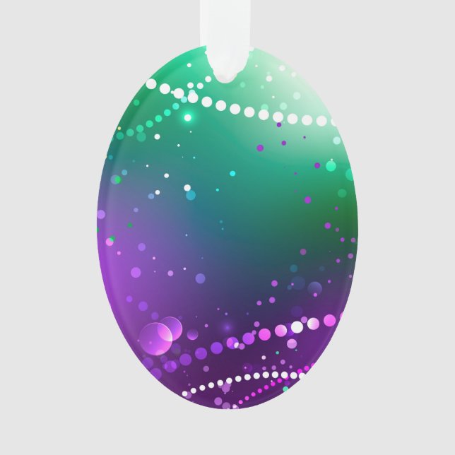 Mardi Gras Lila Hintergrund Ornament (Vorderseite)