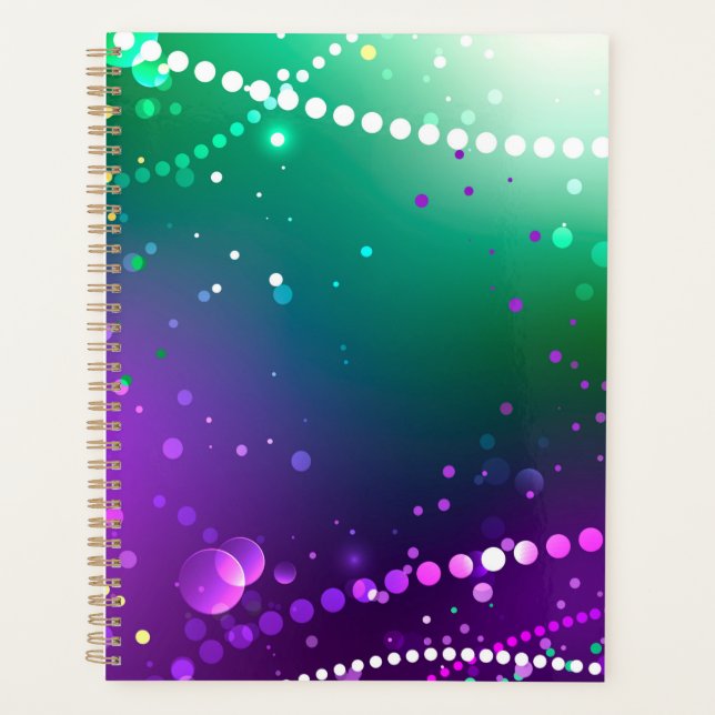 Mardi Gras Lila Hintergrund Planer (Vorderseite)