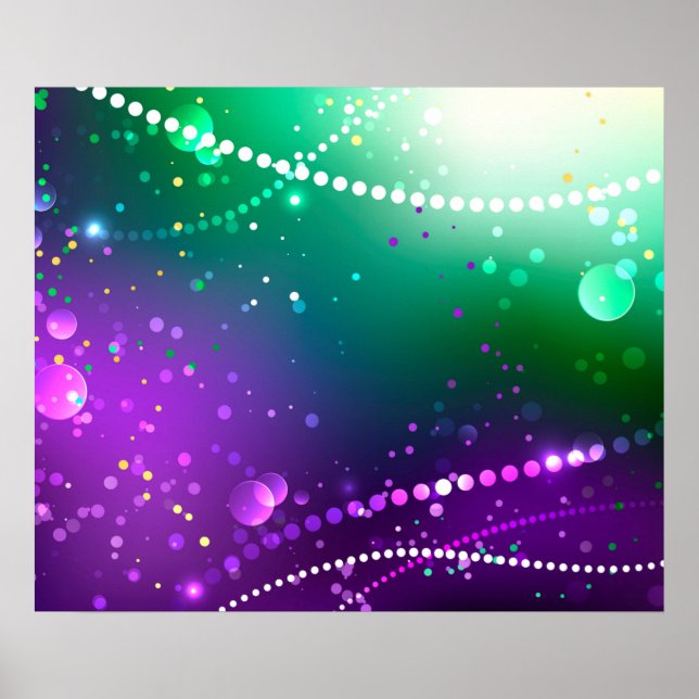 Mardi Gras Lila Hintergrund Poster (Vorne)